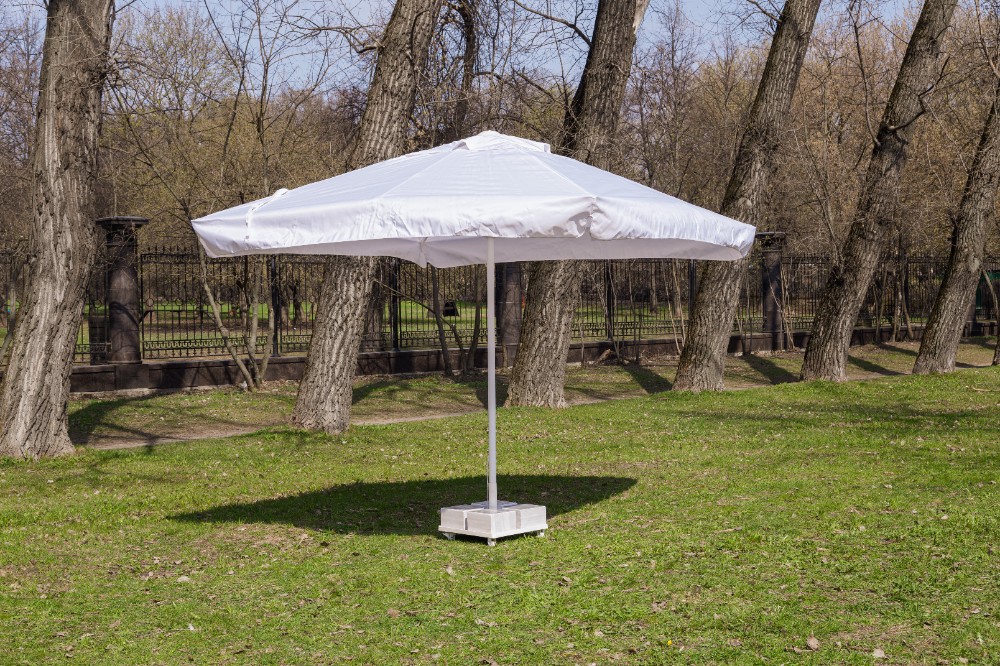 Зонт MISTRAL 300 квадратный с воланом (база в комплекте) белый 2