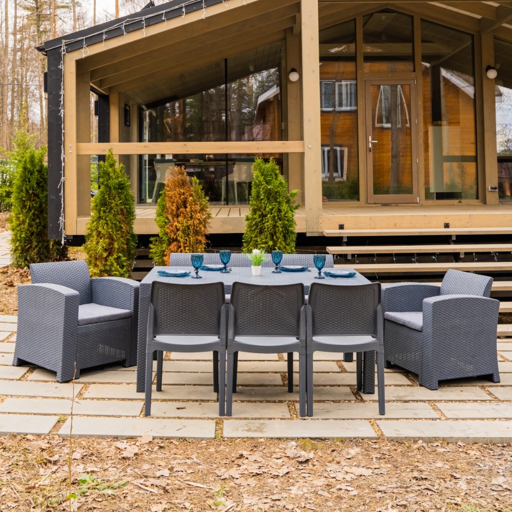 Обеденный комплект Royal Family LANA LUX DINING XL графит 5