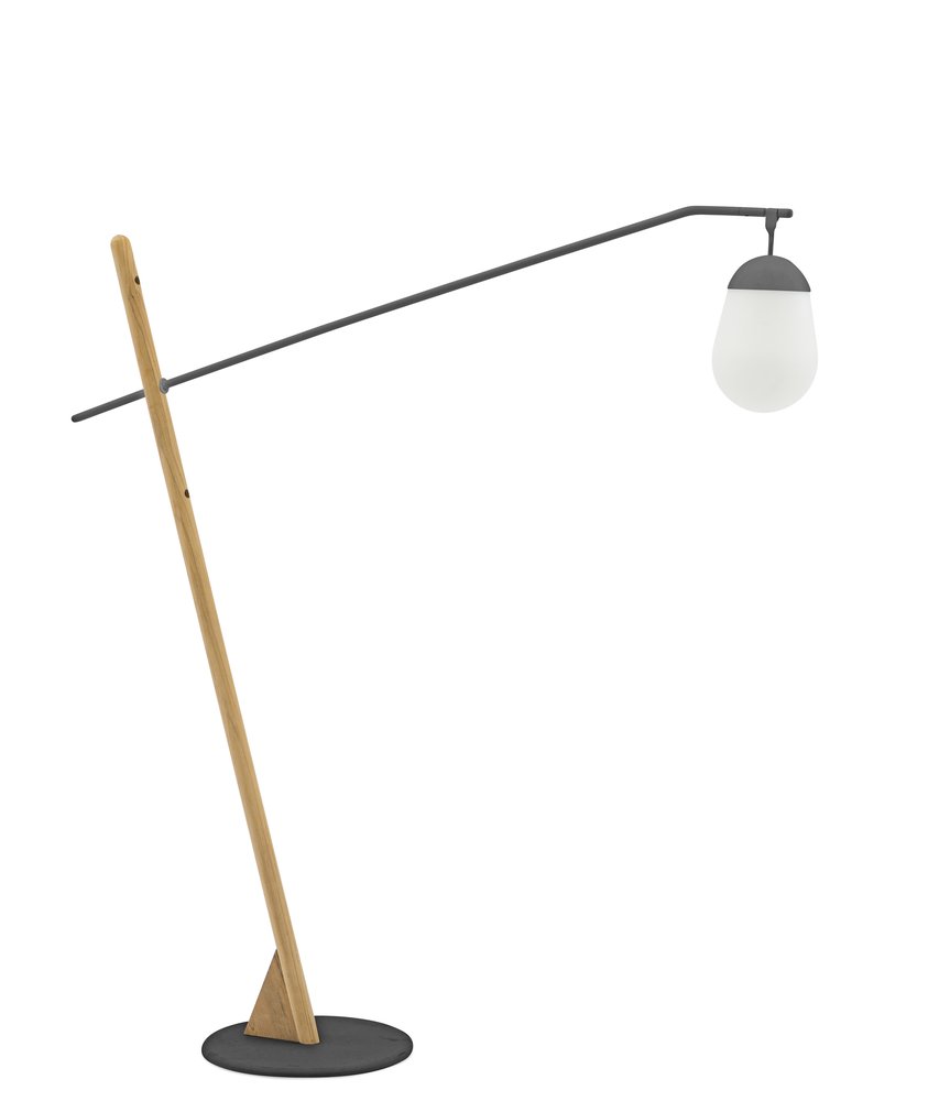 Solna 183 см, торшер антрацит/натуральный, алюминий/тик 2