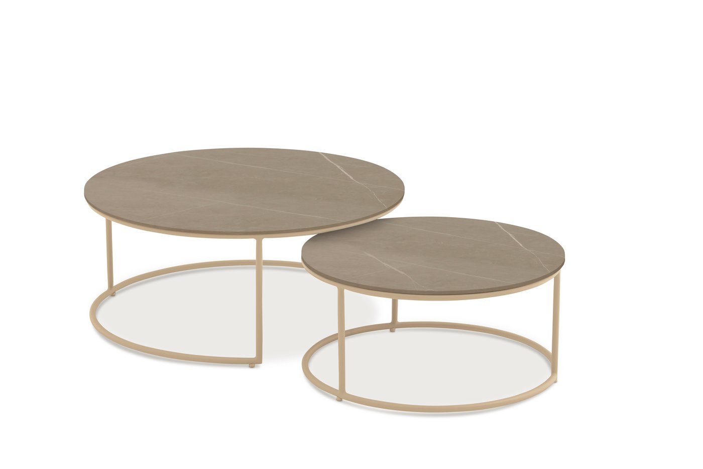 Flen, стол кофейный бежевый, алюминий/закаленное стекло с керамической печатью 1