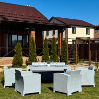 Обеденный комплект Royal Family LANA LUX DINING L светло-серый