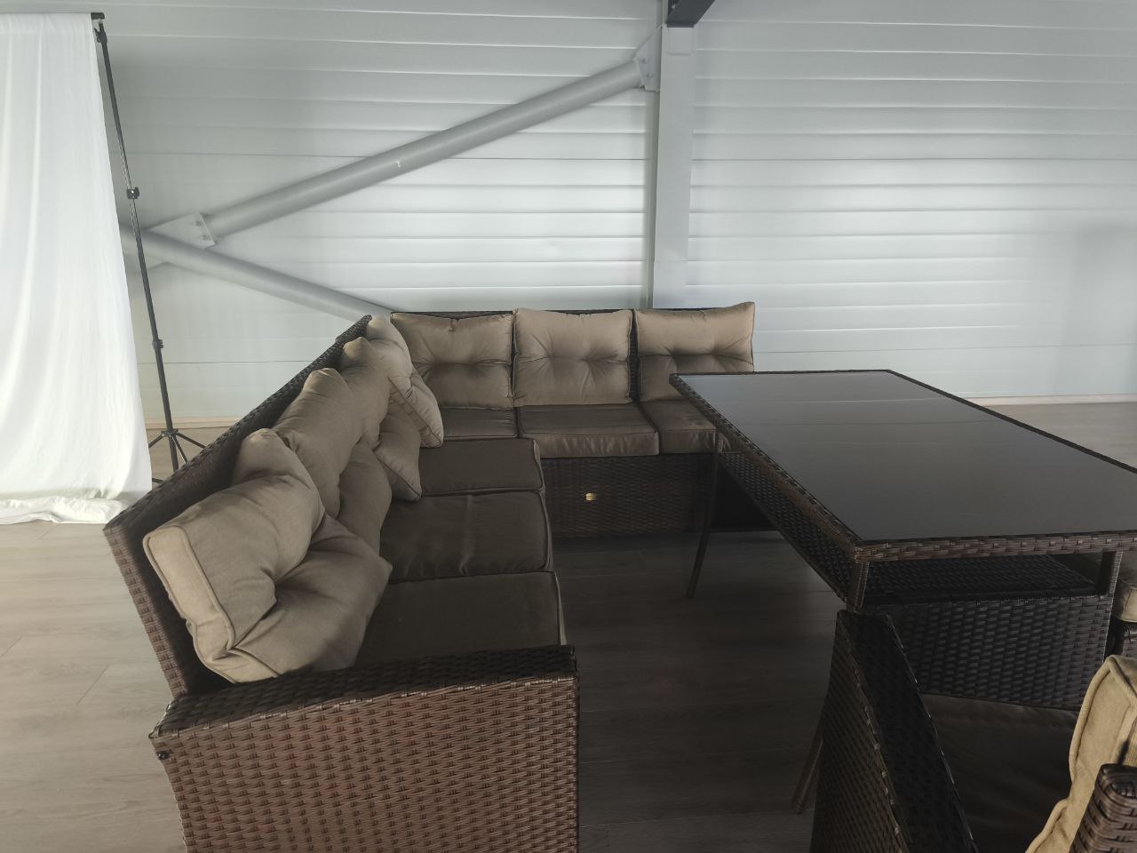 Набор мебели Версаль ПРЕМИУМ-2  2 уп. (ротанг коричневый, подушки бежевые)		 6