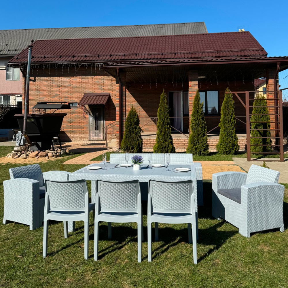 Обеденный комплект Royal Family LANA LUX DINING XL светло-серый 3