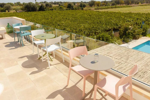 Стол пластиковый обеденный Spritz + Spritz Mini, агава, Ø605х400-765 мм 2