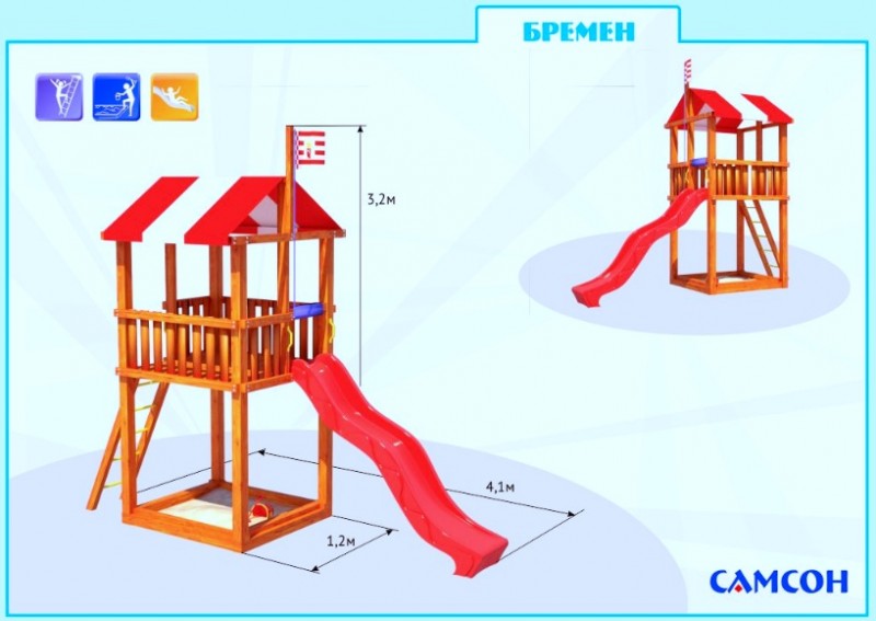 Чертеж детского игрового комплекса