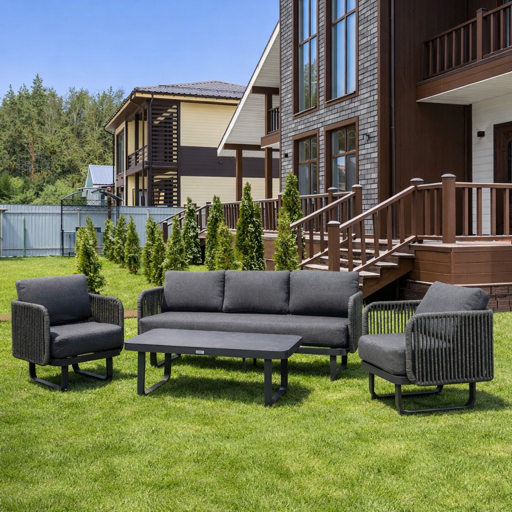 Лаунж-зона из алюминия Royal Family ADRIAN, цвет антрацит 1