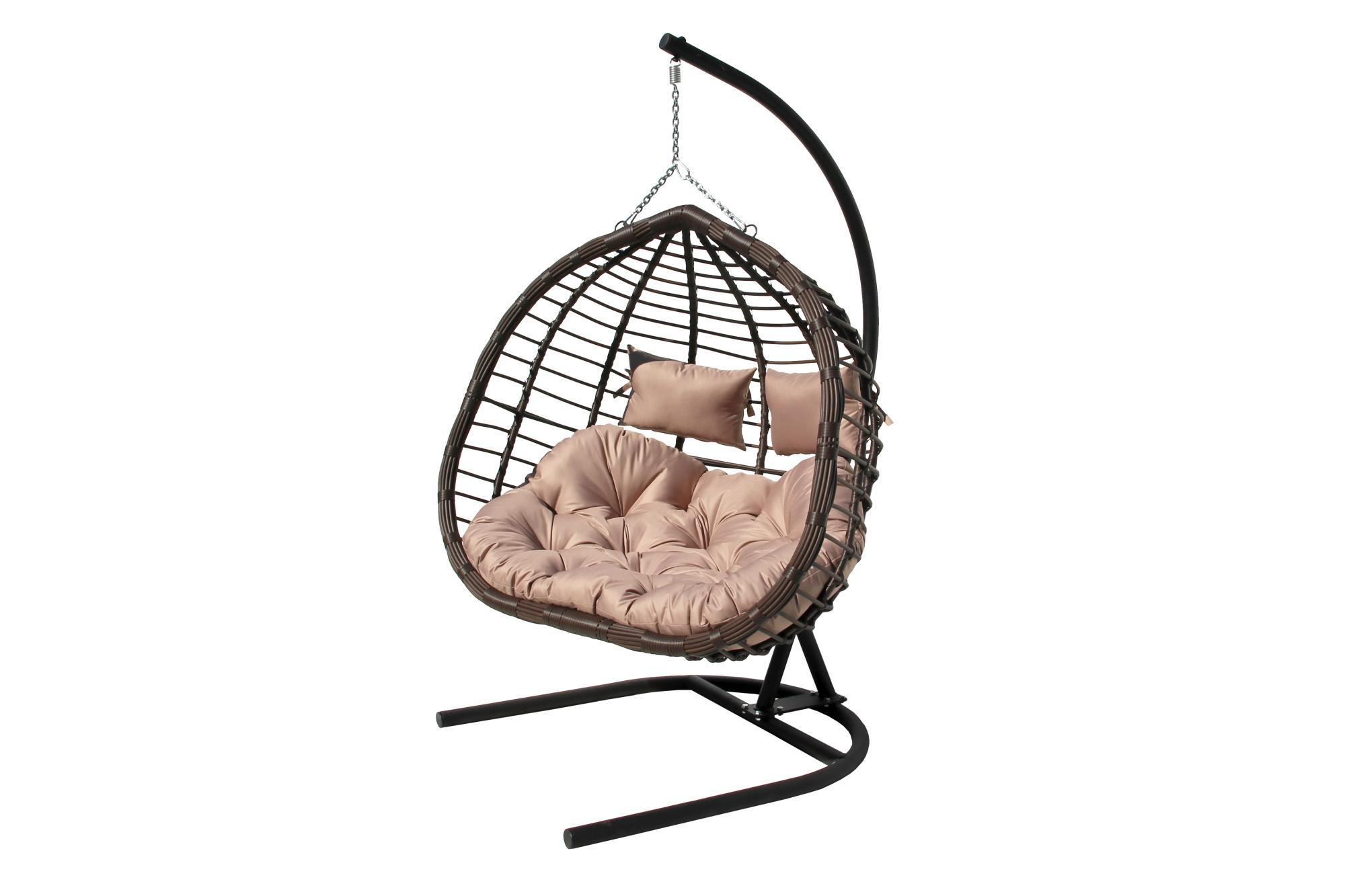 Кресло подвесное двойное Ортис коричневое 1