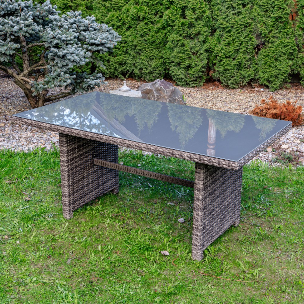 Обеденный стол FIONA (серый) из искусственного ротанга 3