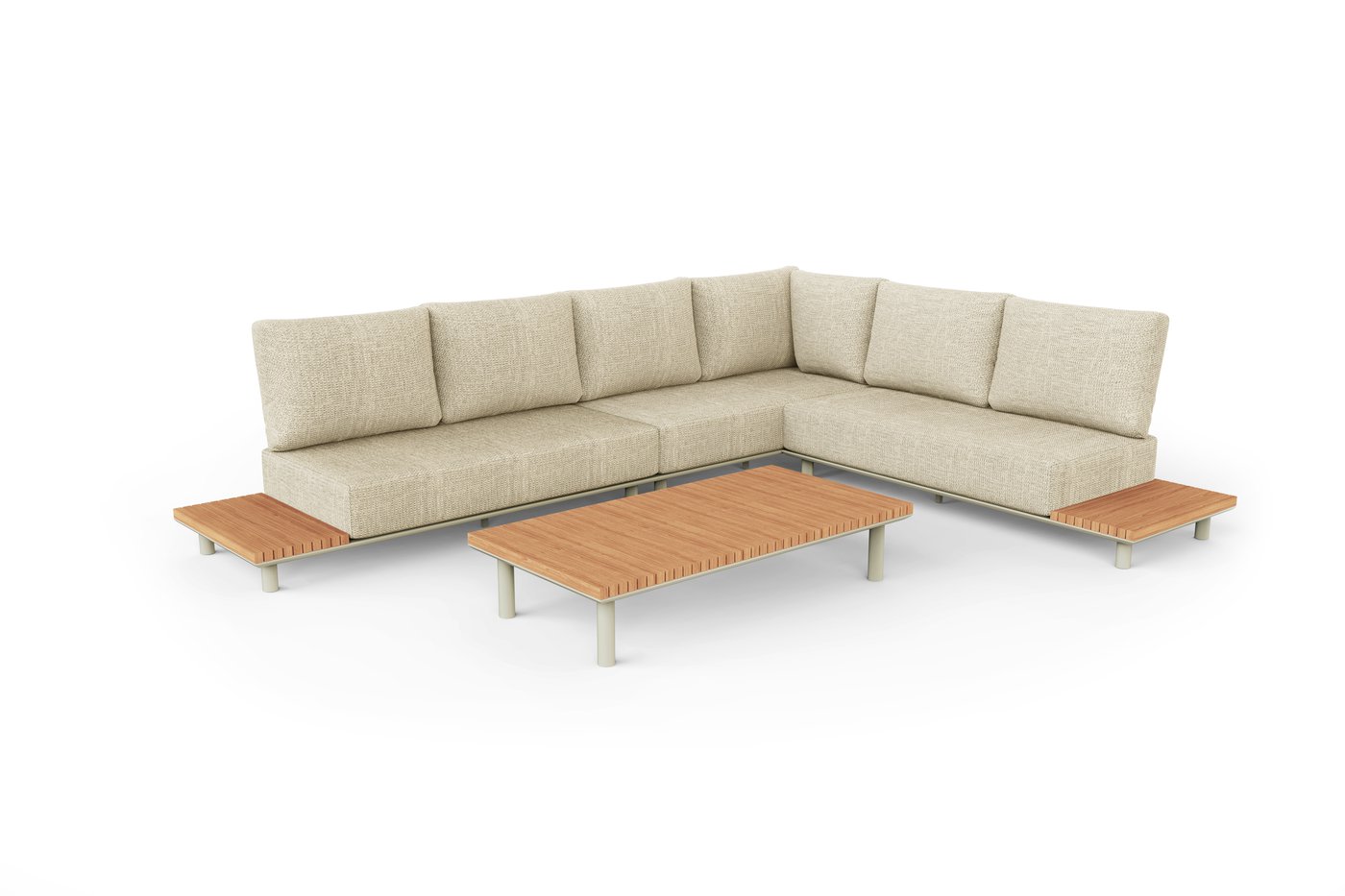 Goteborg, комплект лаунж мебели бежевый/натуральный, алюминий/тик 4