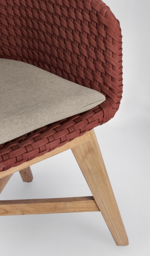 Кресло плетеное с подушкой Coachella алый 4