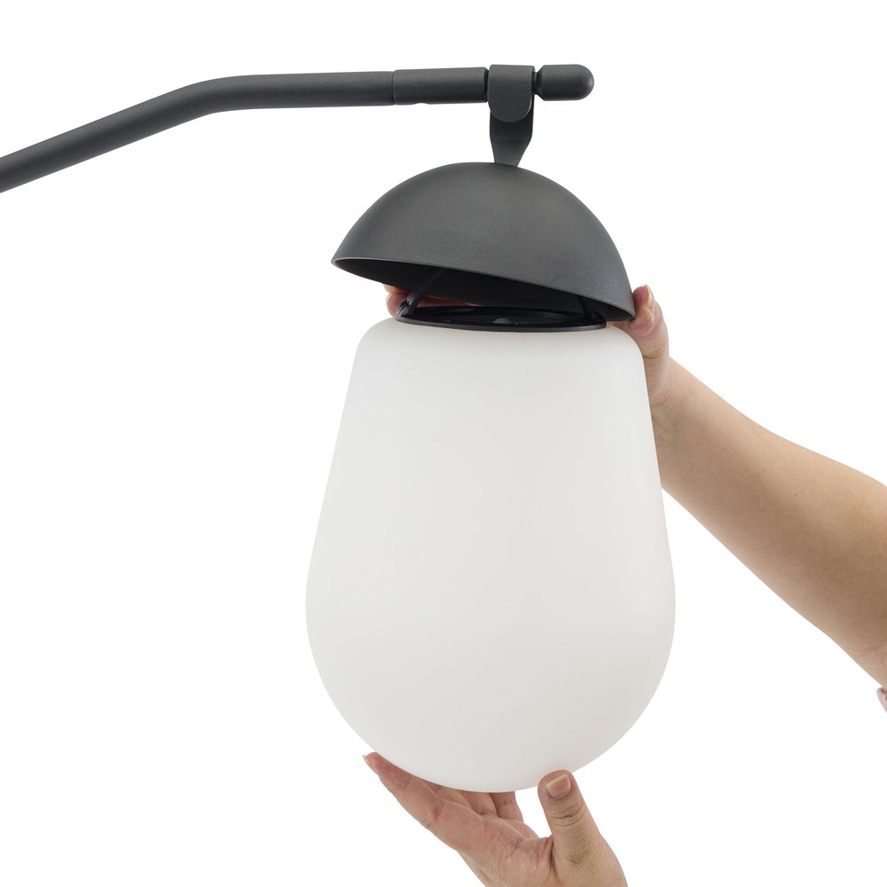 Solna 183 см, торшер антрацит/натуральный, алюминий/тик 6