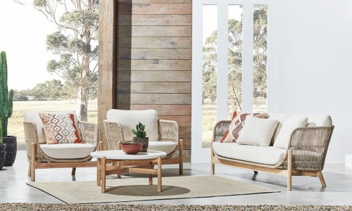 Кресло деревянное плетеное с подушками Talara 5