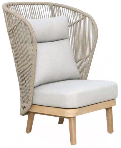 Лаунж-кресло плетеное с высокой спинкой Mali 1