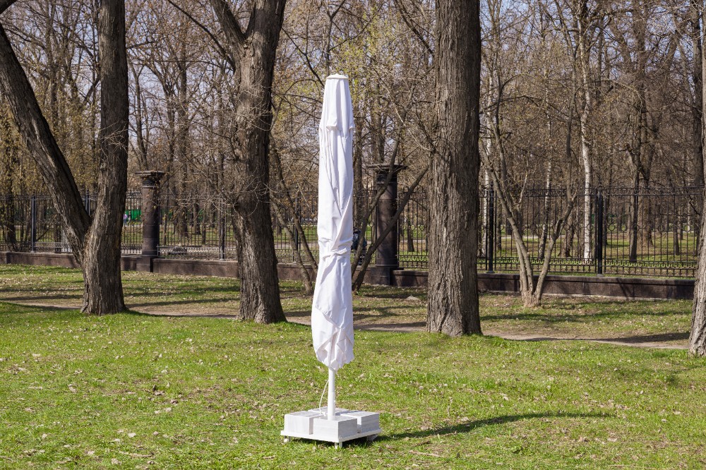 Зонт MISTRAL 300 квадратный с воланом (база в комплекте) белый 4