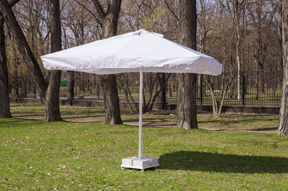 Зонт MISTRAL 300 квадратный с воланом (база в комплекте) белый 3