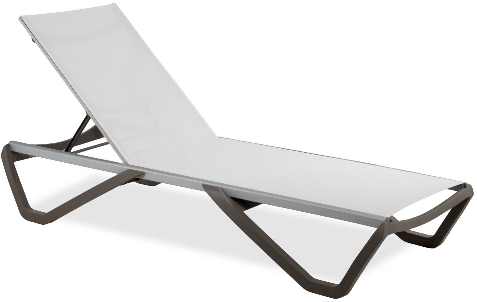 Шезлонг-лежак металлический Wave тортора, белый 1