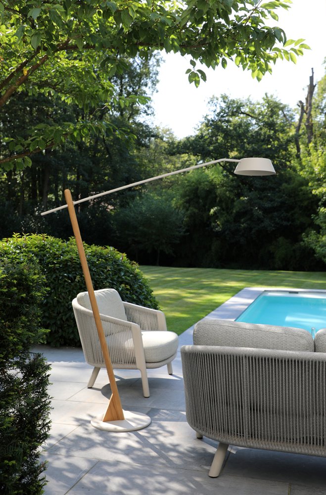 Solna 184 см, торшер бежевый/натуральный, алюминий/тик 3