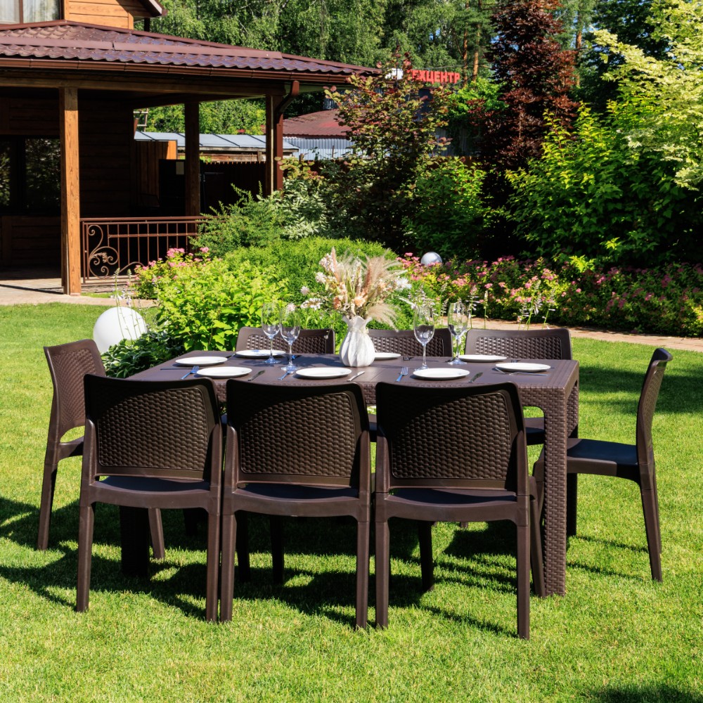 Обеденный комплект Royal Family JULY L коричневый 4