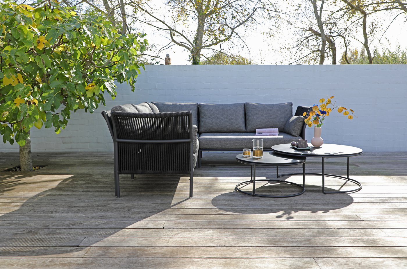 Flen, стол кофейный антрацит, алюминий/спеченный камень 6