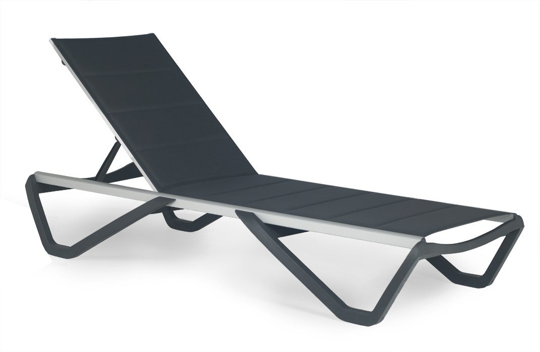 Шезлонг-лежак металлический Wave Pad антрацит 1