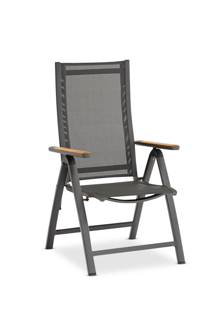 Nora-Andy 10R, комплект обеденной мебели антрацит/натуральный, алюминий/тик 4