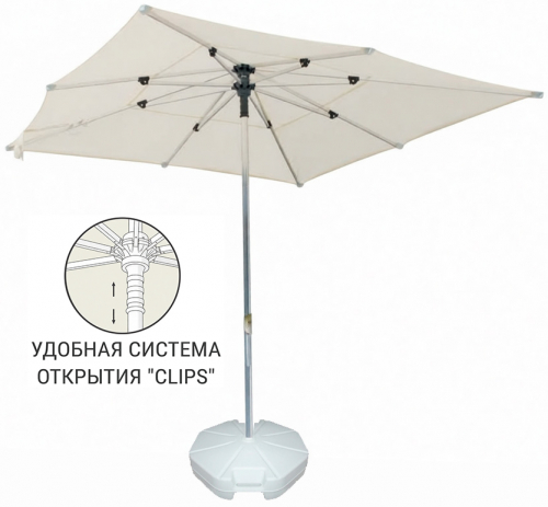 Зонт пляжный профессиональный 2х2 м Kiwi Clips 2