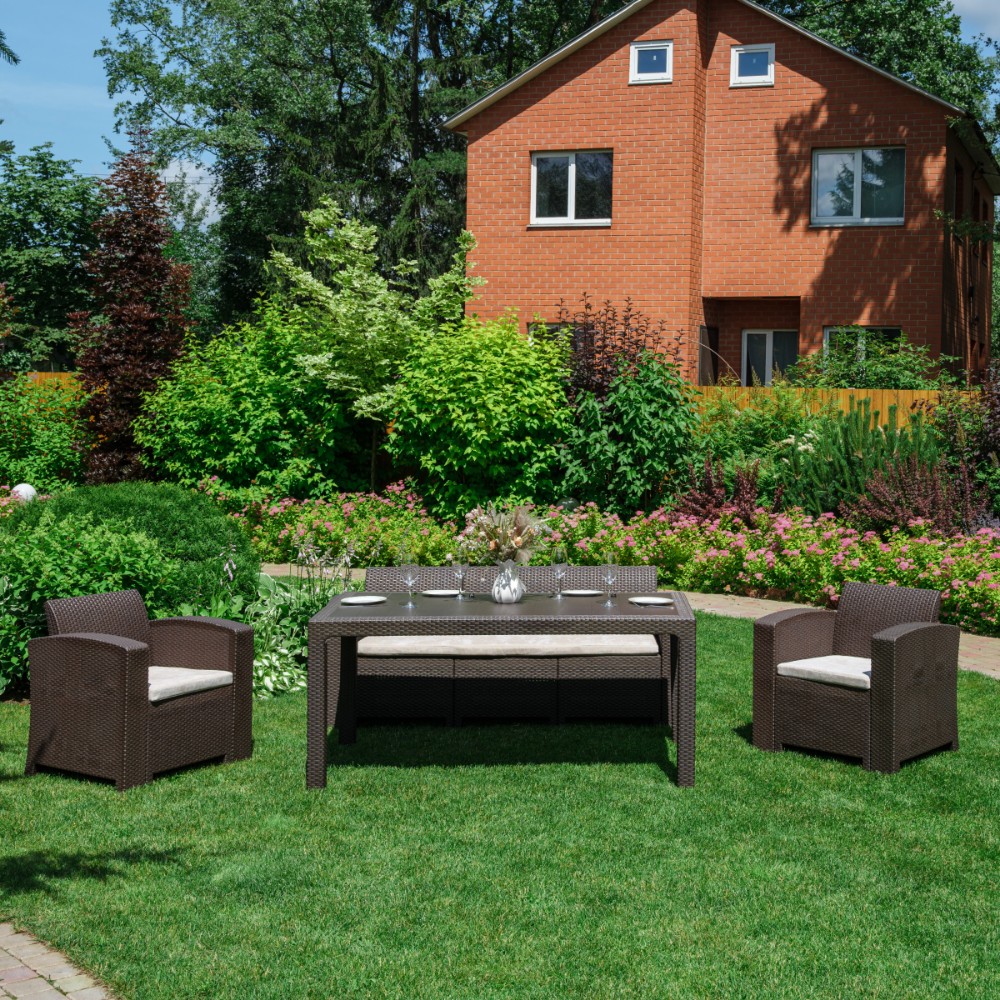 Обеденный комплект Royal Family LANA LUX DINING S коричневый 3