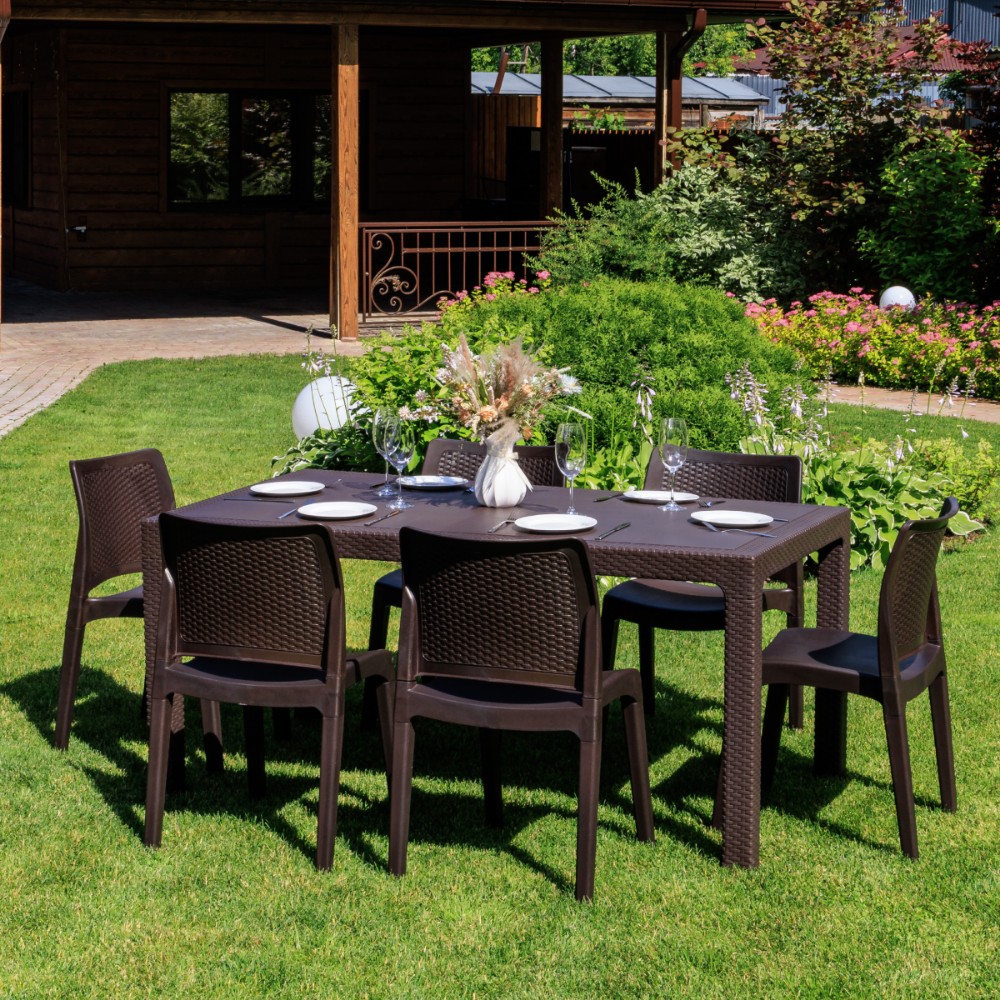 Обеденный комплект Royal Family JULY M коричневый 4