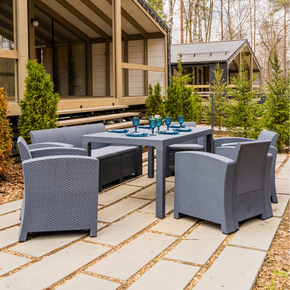 Обеденный комплект Royal Family LANA LUX DINING L графит 3