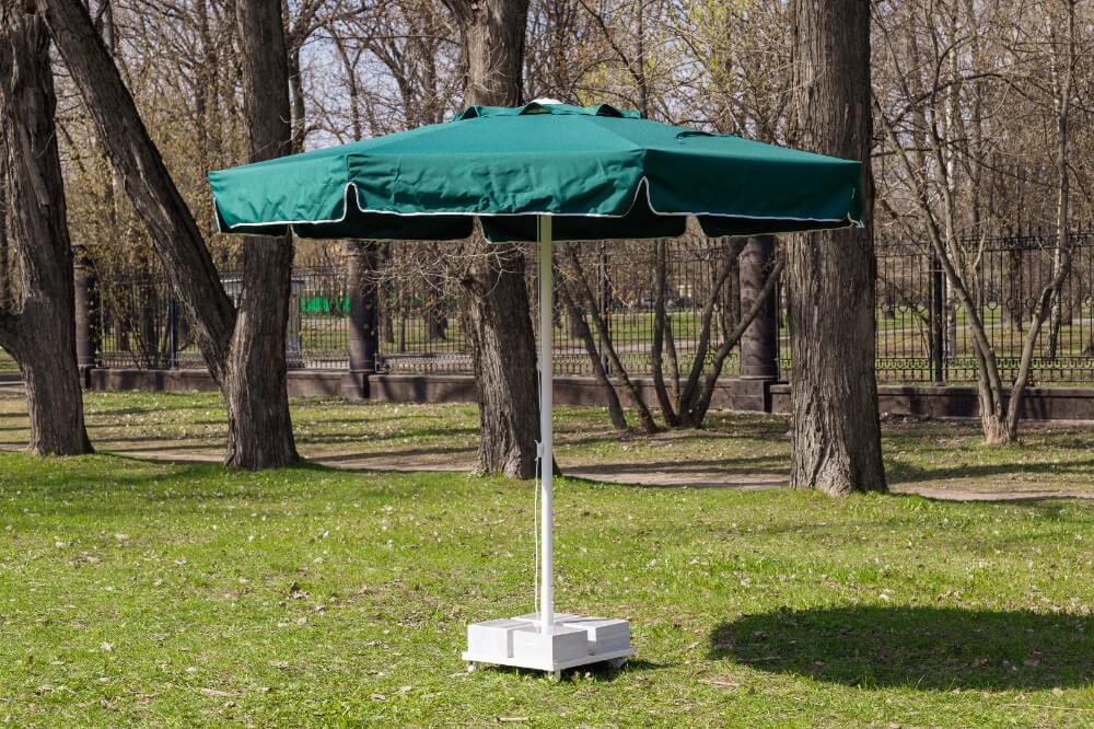 Зонт MISTRAL 300 круглый с воланом (база в комплекте) зеленый 3