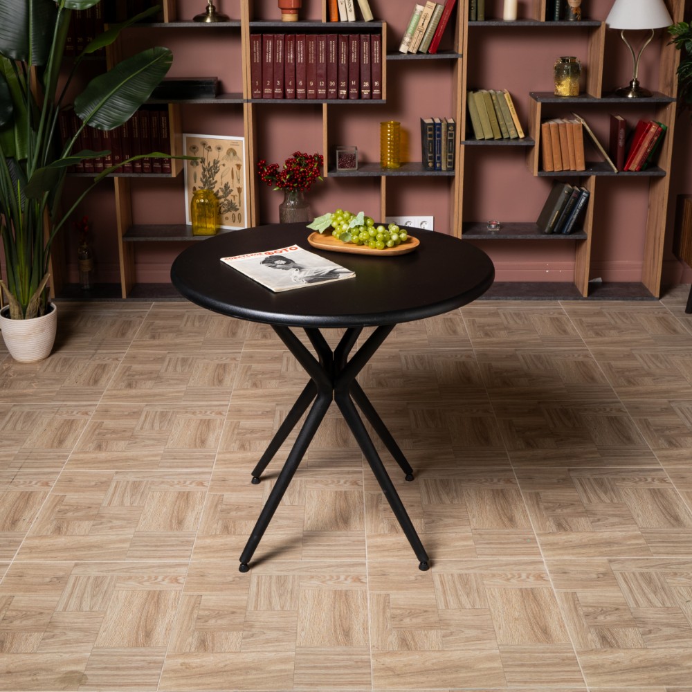 Стол круглый из пластика Royal Family TOM цвет черный 3