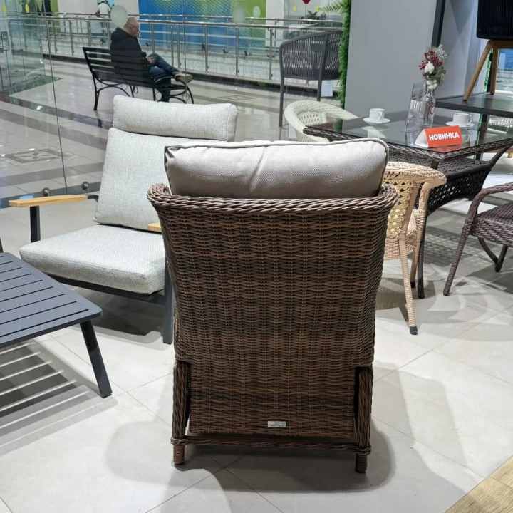 Кресло реклайнер LUIZA из искусственного ротанга цвет коричневый 3