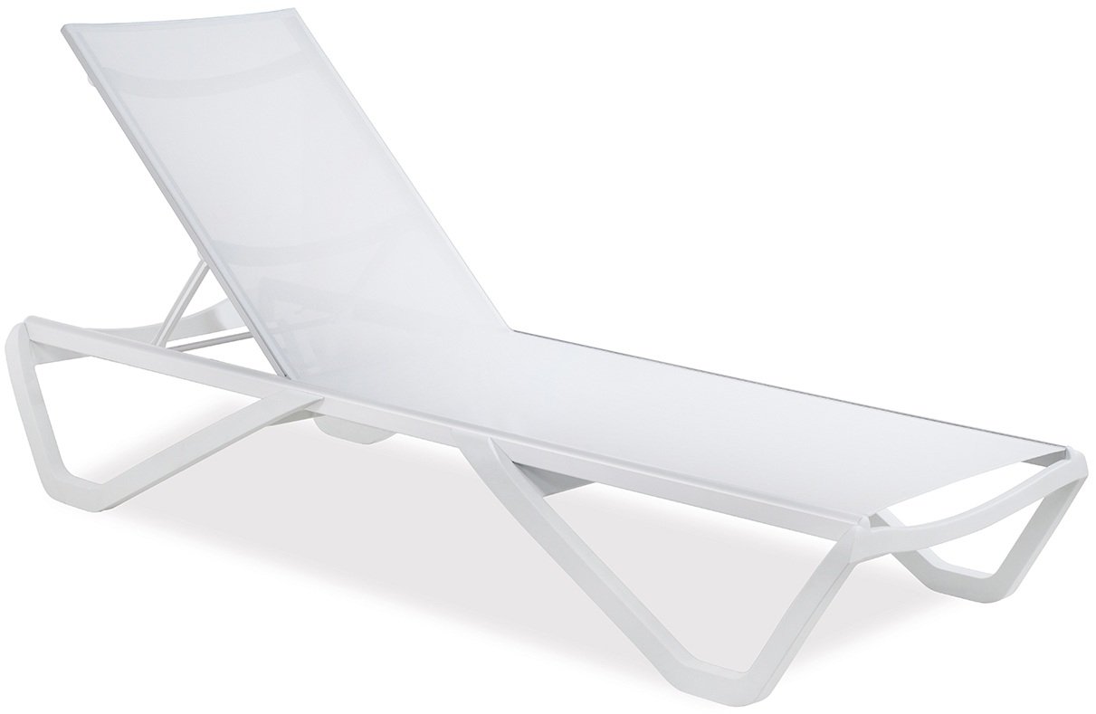 Шезлонг-лежак металлический Wave Paint белый 1