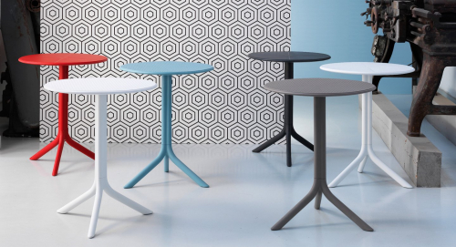 Стол пластиковый обеденный Spritz + Spritz Mini, агава, Ø605х400-765 мм 5