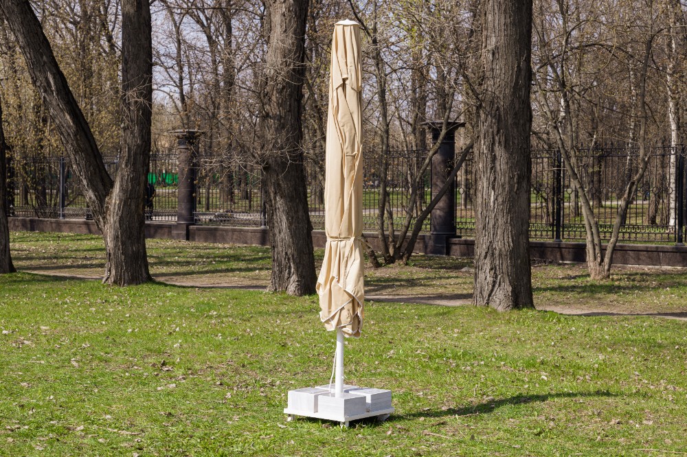 Зонт MISTRAL 300 квадратный с воланом (база в комплекте) бежевый 4