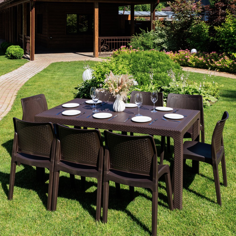 Обеденный комплект Royal Family JULY L коричневый 2