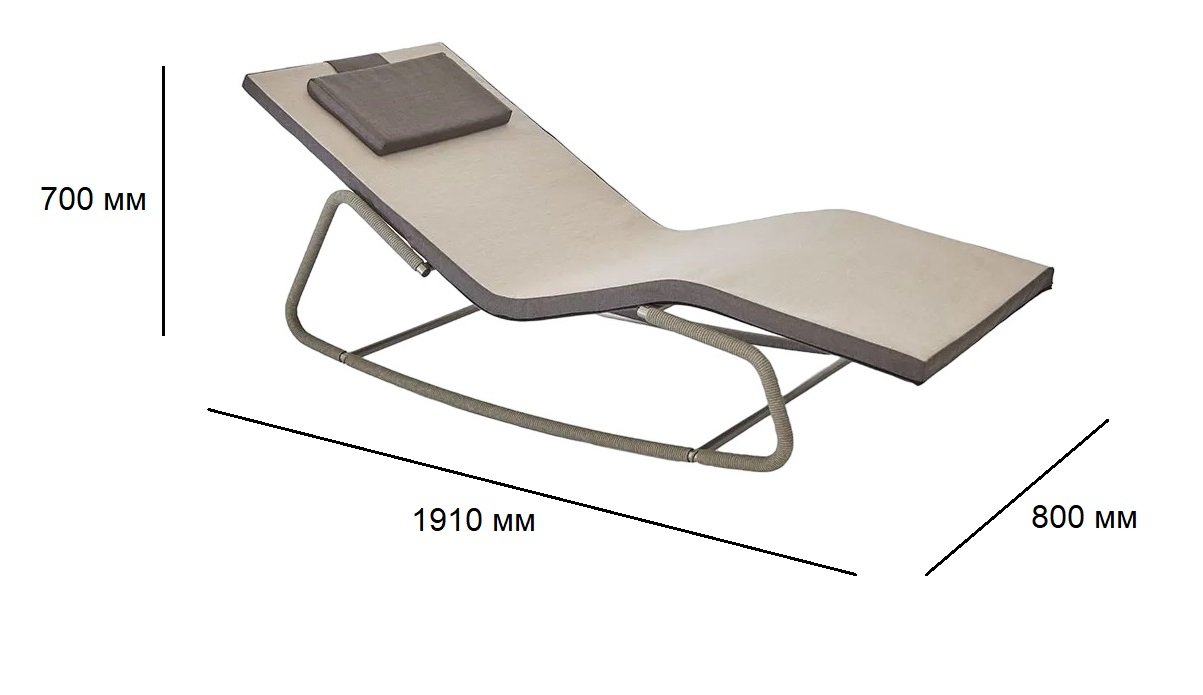 Шезлонг-лежак с обивкой Wave Dondol 2