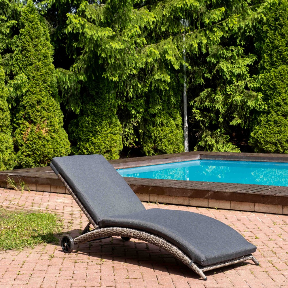 Шезлонг Royal Family AGATA серый с матрасом 1