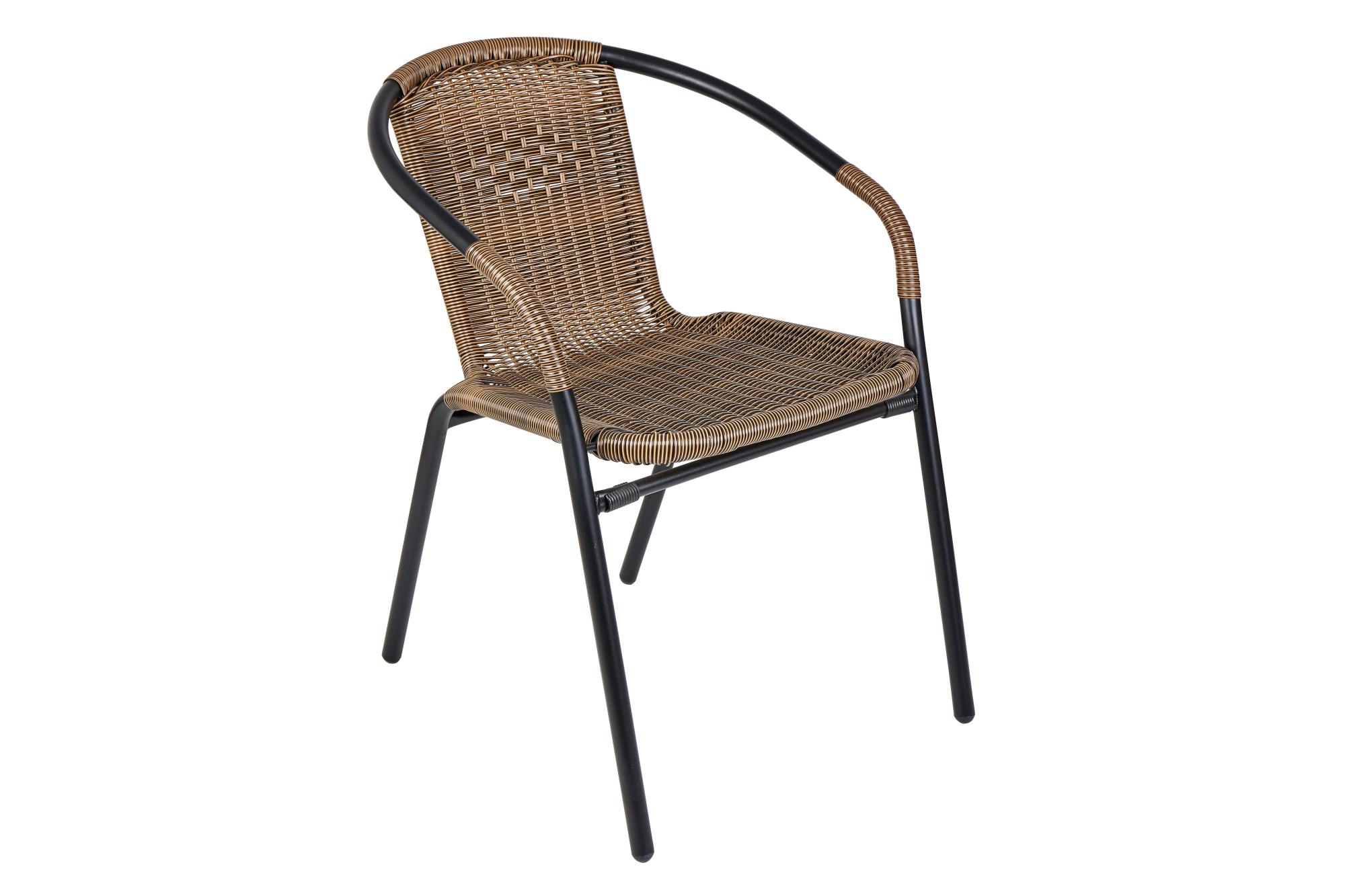 Стул к набору Марсель с оплеткой (каркас черный, сиденье желто-черное) 1