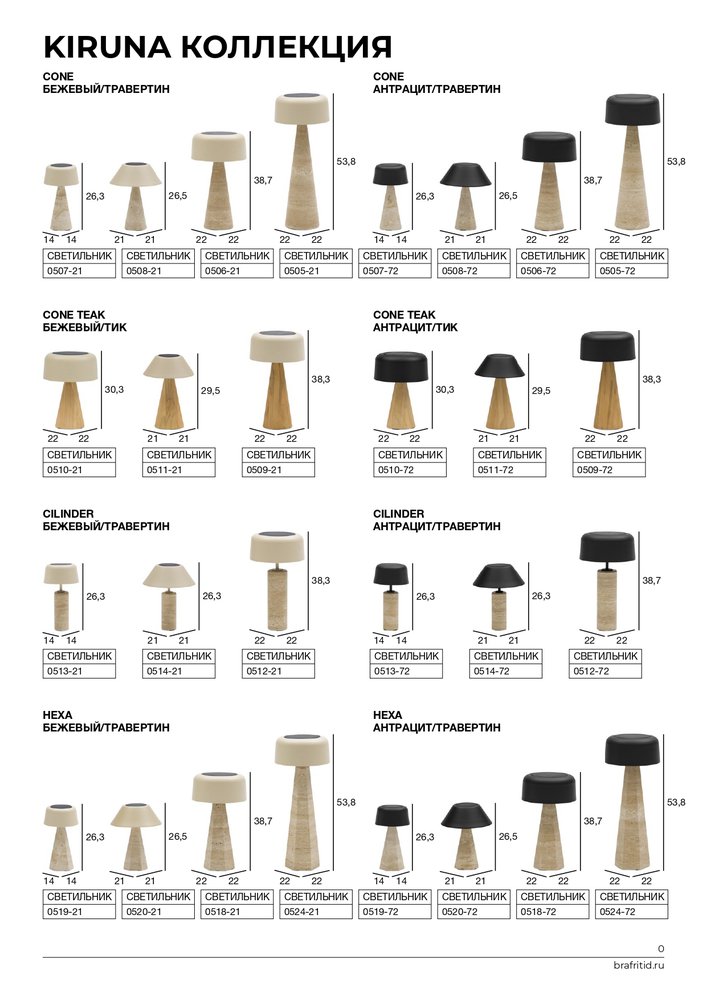 Kiruna (Cone S), светильник бежевый, алюминий/натуральный камень 5