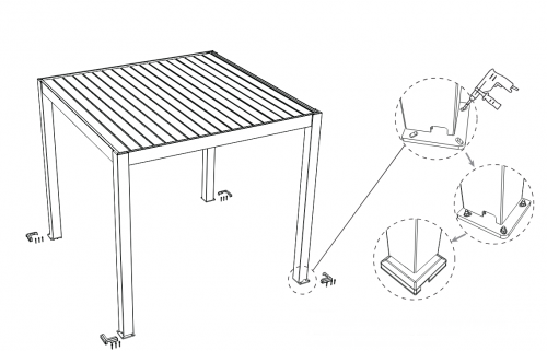 Пергола биоклиматическая моторизованная 3х4 м Pergola 150 Series 4