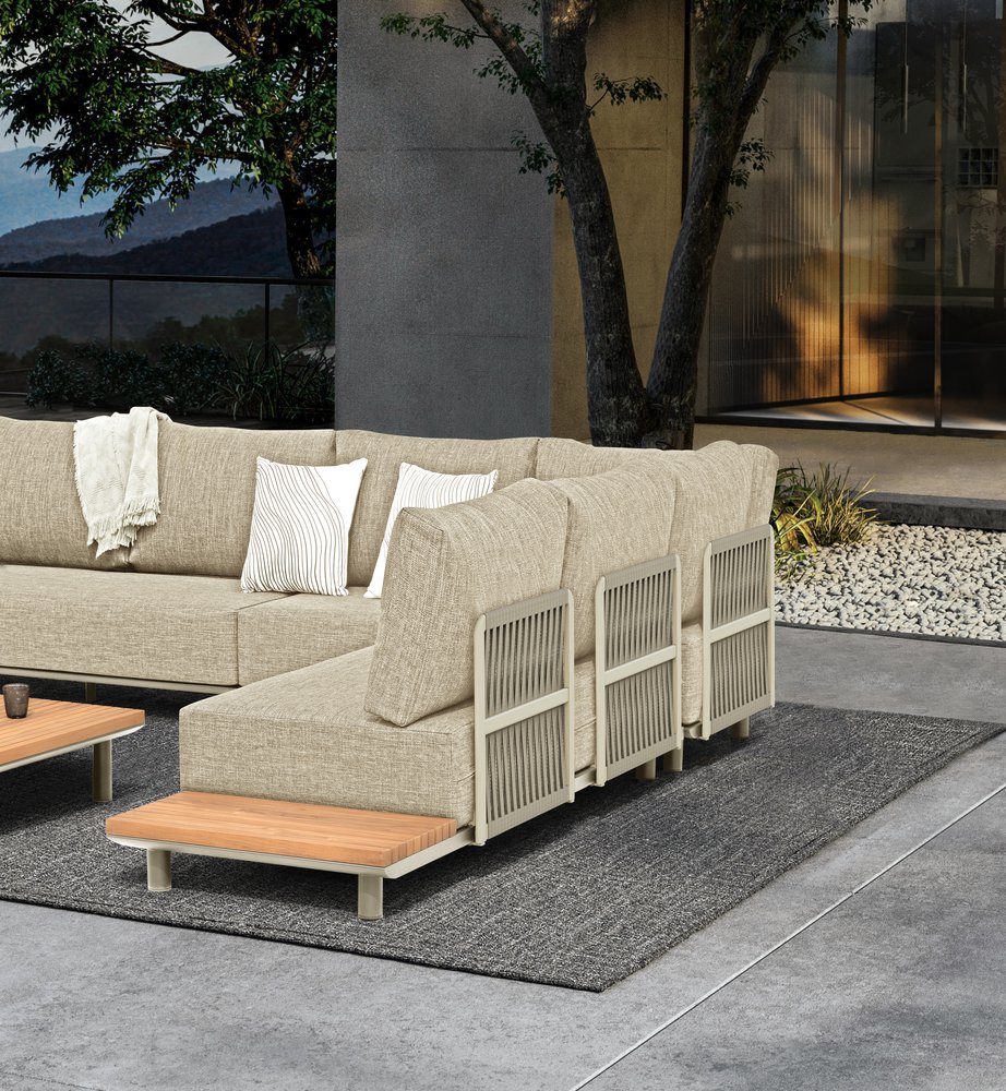 Goteborg, комплект лаунж мебели бежевый/натуральный, алюминий/тик 3