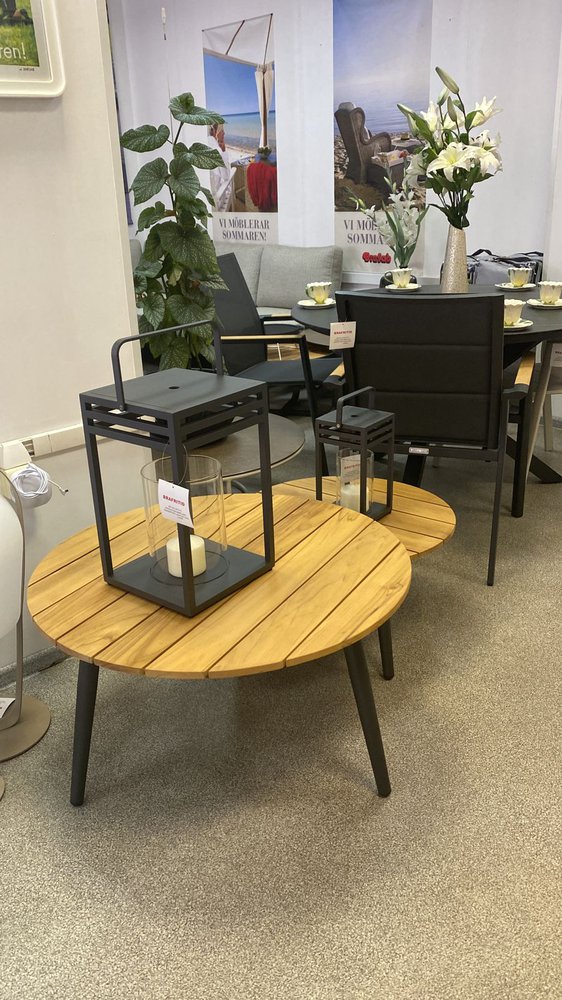 Marine, стол кофейный 60 антрацит/натуральный, алюминий/тик маленьк 6