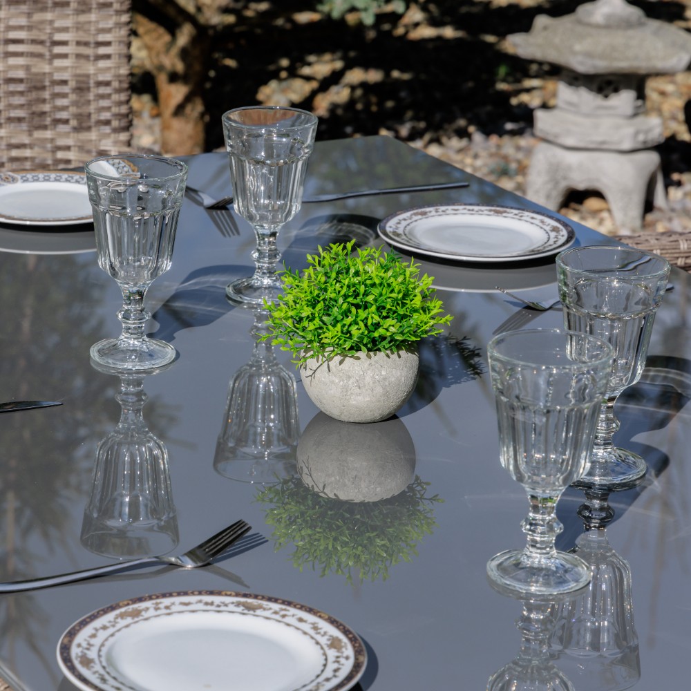 Обеденный комплект FIONA из плетеного искусственного ротанга цвет светло серый 5