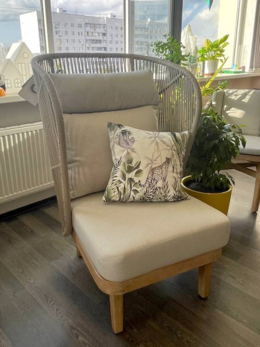 Лаунж-кресло плетеное с высокой спинкой Mali 2