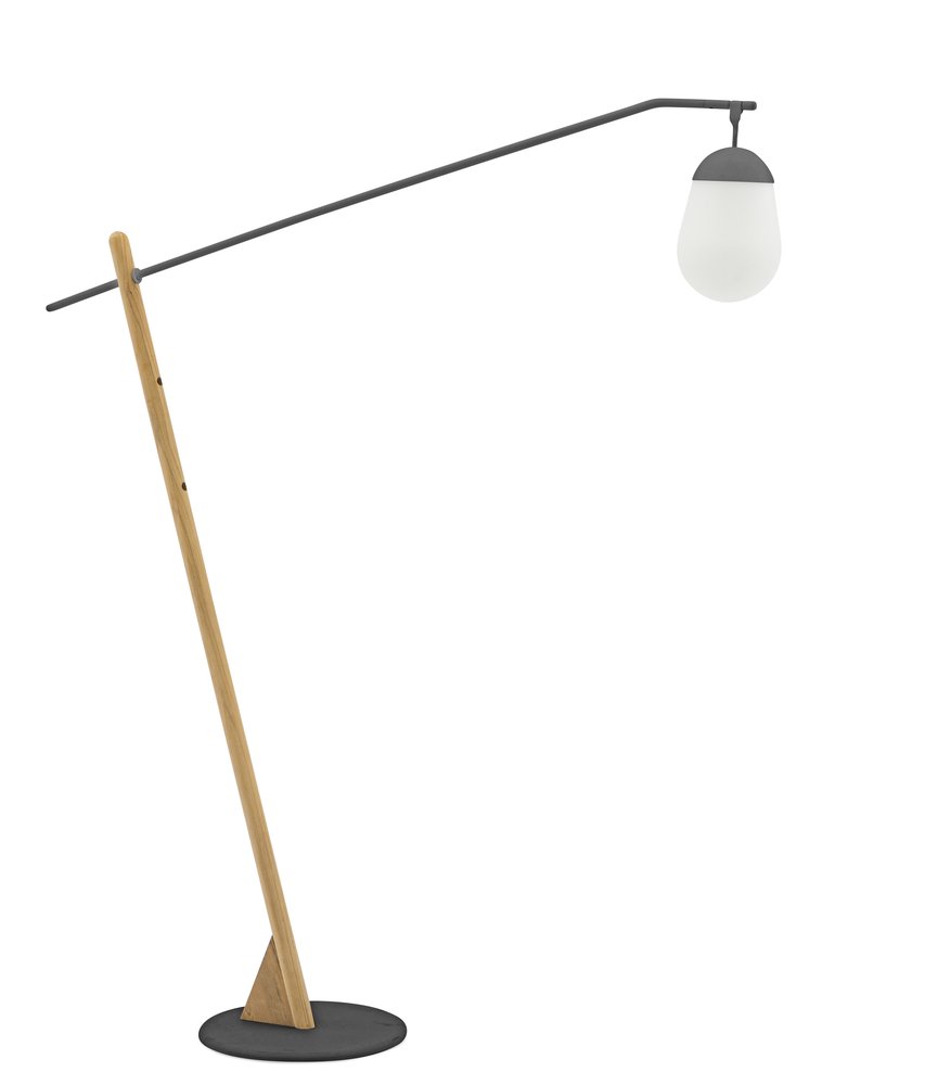 Solna 183 см, торшер антрацит/натуральный, алюминий/тик 1