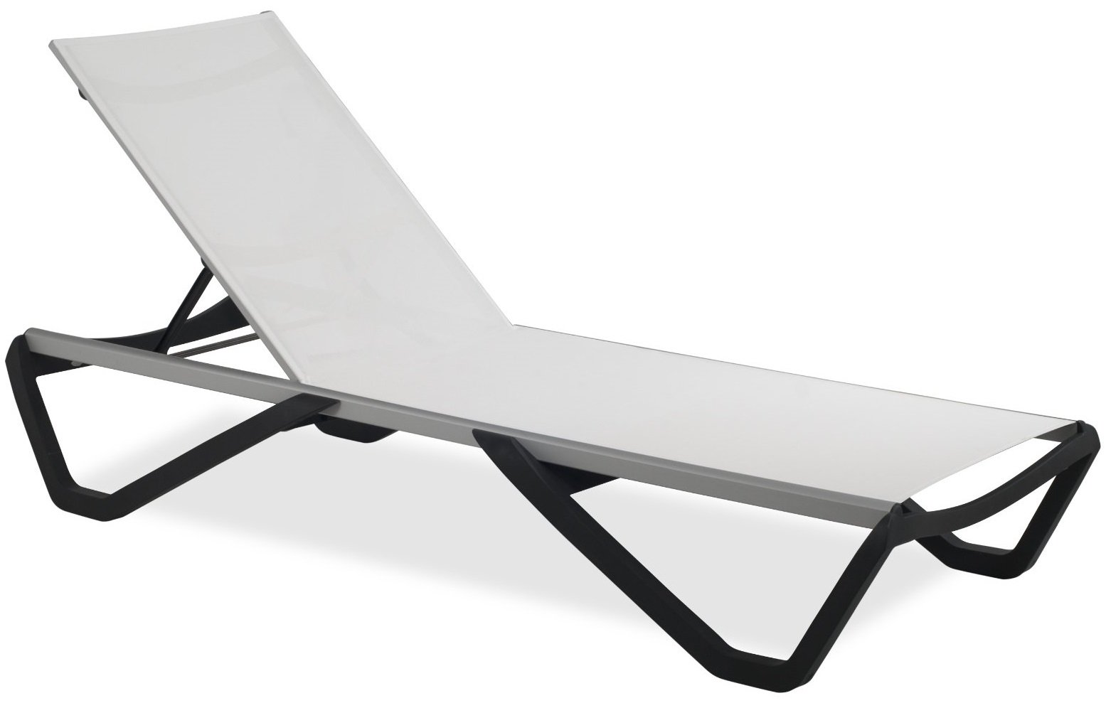 Шезлонг-лежак металлический Wave антрацит, белый 1