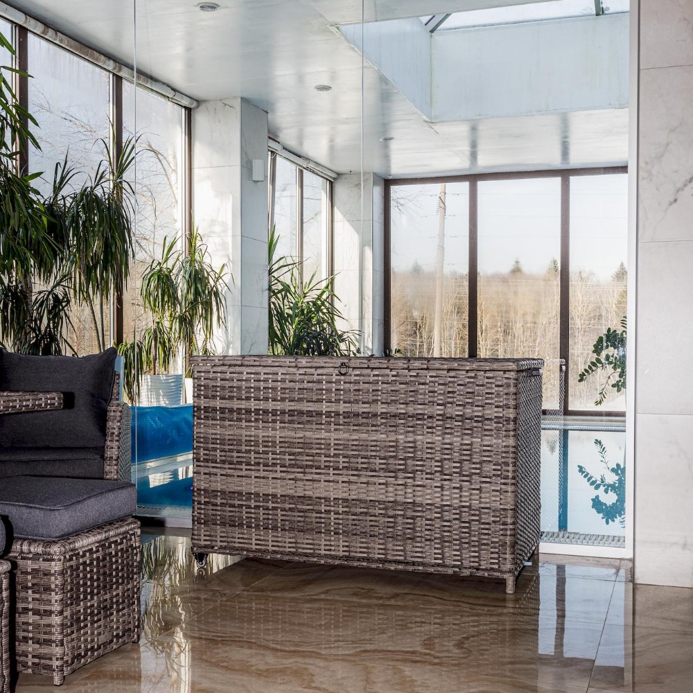 Сундук для хранения Royal Family KARL 120 серый с колёсиками для дачи