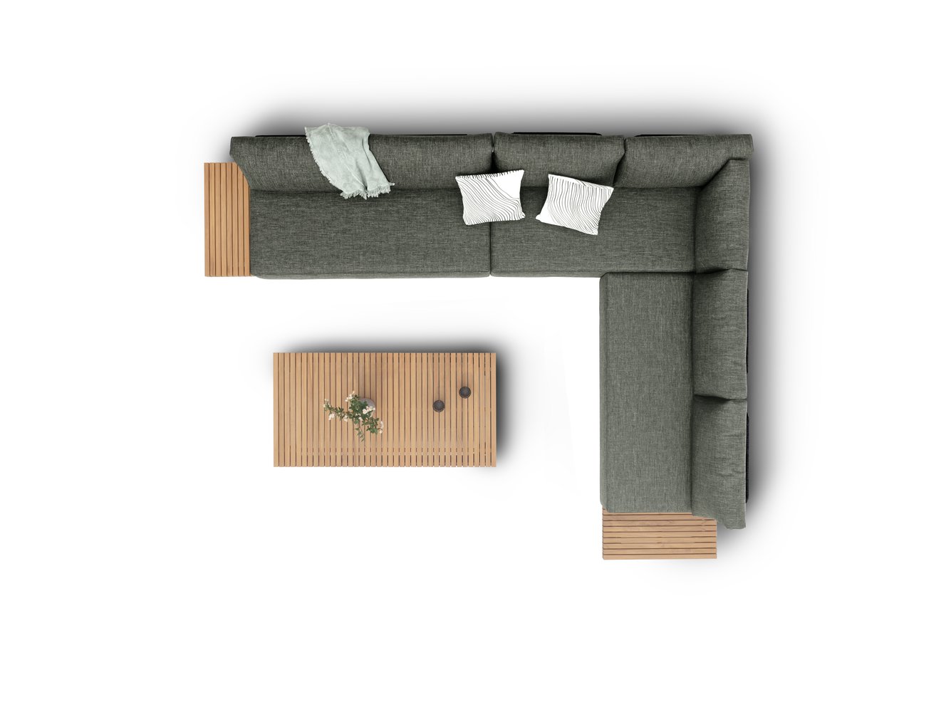 Goteborg, комплект лаунж мебели антрацит/натуральный, алюминий/тик 6