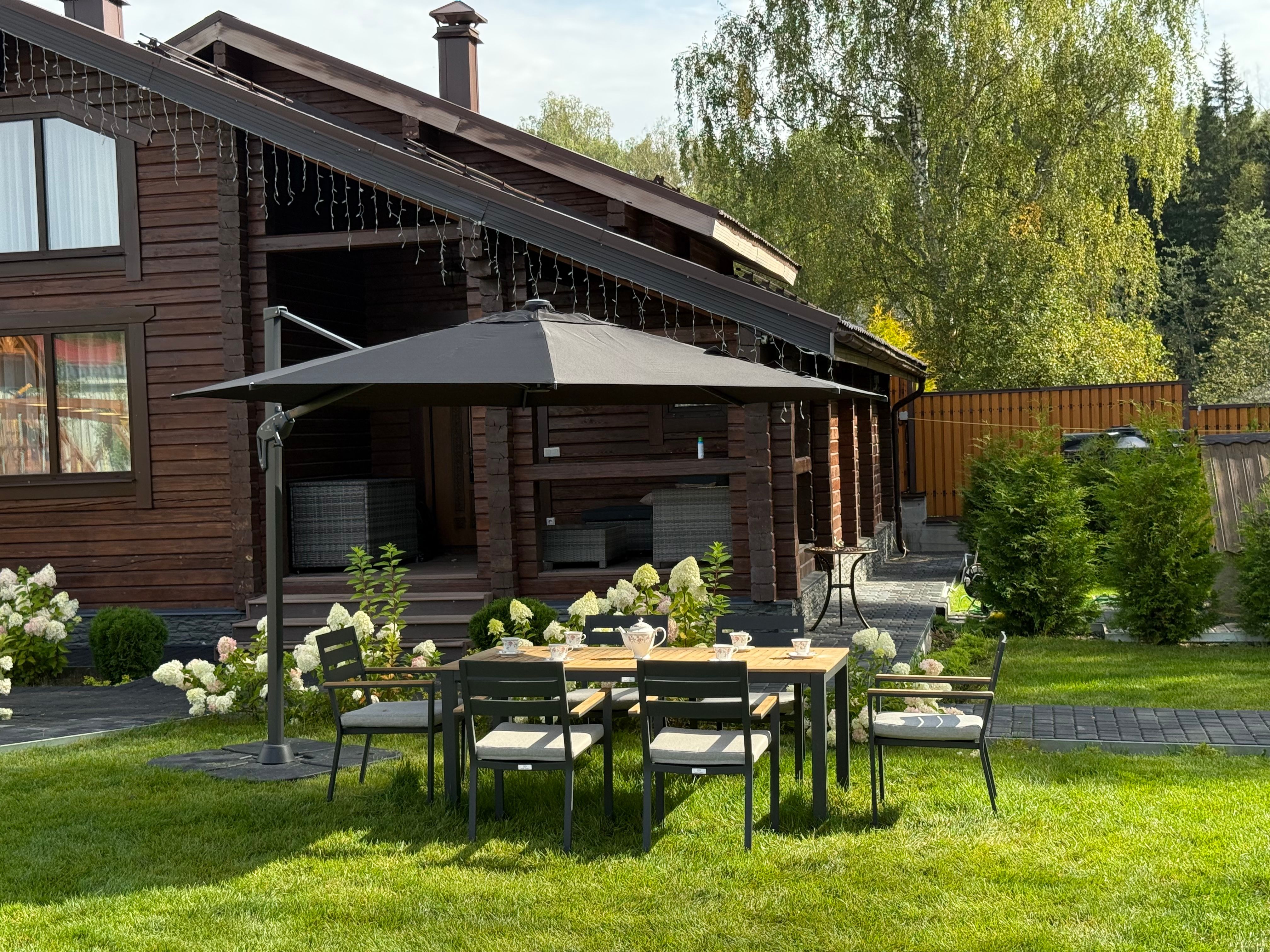 Уличный зонт SKY круглый (без утяжелителей) черный 5